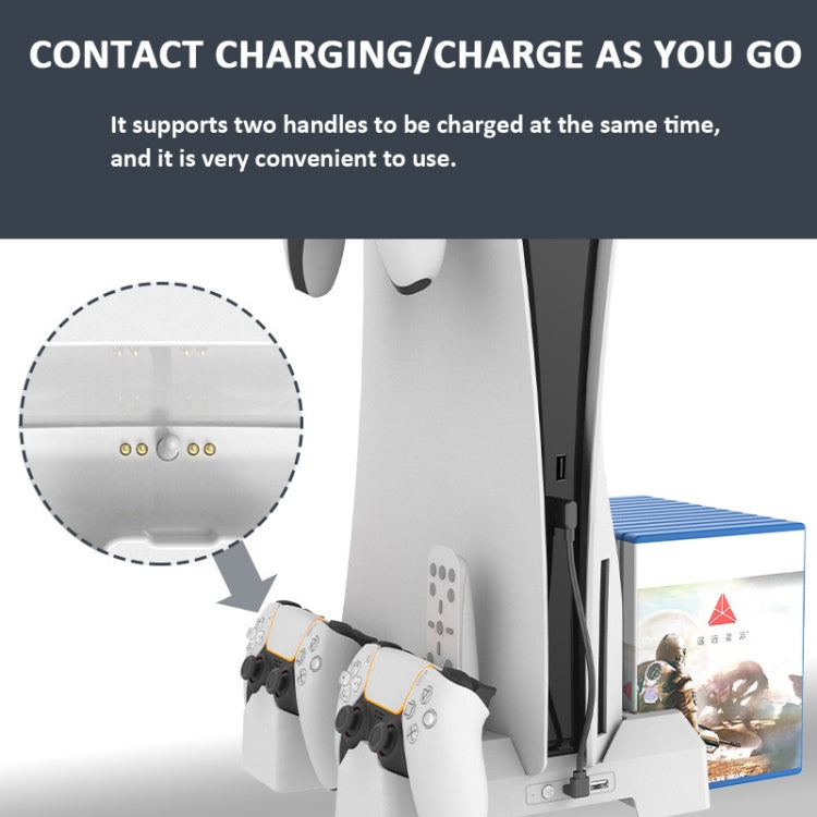 For PS5 iplay Dual-seat Charging and Cooling Base Bracket Storage Rack(White) - free shipping - PMC Jewellery - Order now!