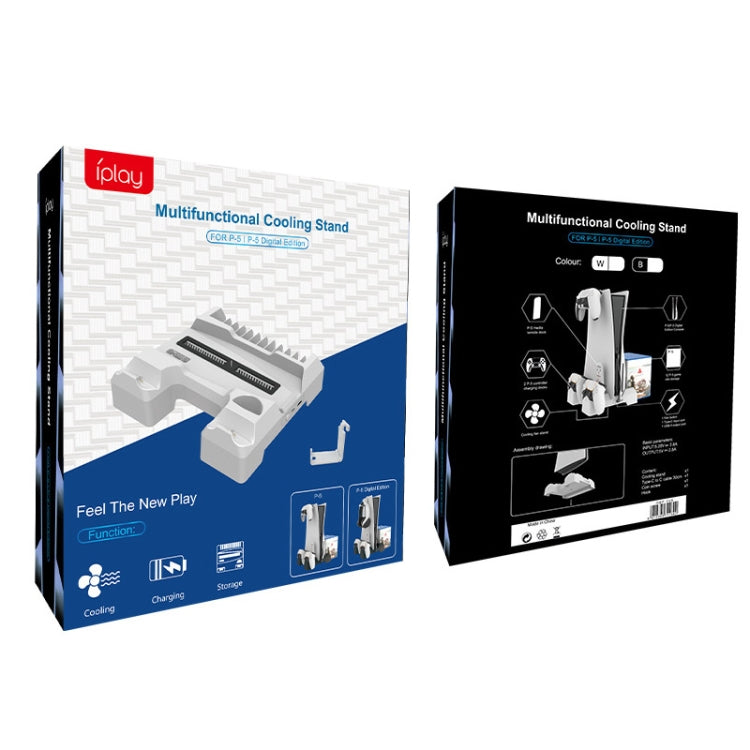 For PS5 iplay Dual-seat Charging and Cooling Base Bracket Storage Rack(White) - free shipping - PMC Jewellery - Order now!