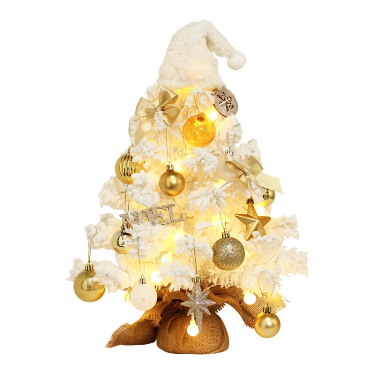 50cm LED Desktop Flocked Mini Christmas Tree Christmas Tree Ornaments Christmas Decorations(White) - Trees by PMC TechLife | Online Shopping South Africa | PMC TechLife