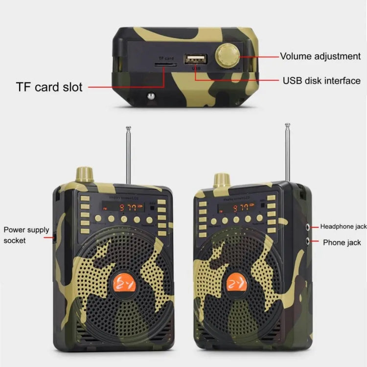 48W Wireless Bluetooth Voice Amplifier with Remote Control Supports USB/TF Card Playback UK Plug(Camouflage) - Midrange Speaker & Frequency Divider by PMC TechLife | Online Shopping South Africa | PMC TechLife | Buy Now Pay Later Mobicred