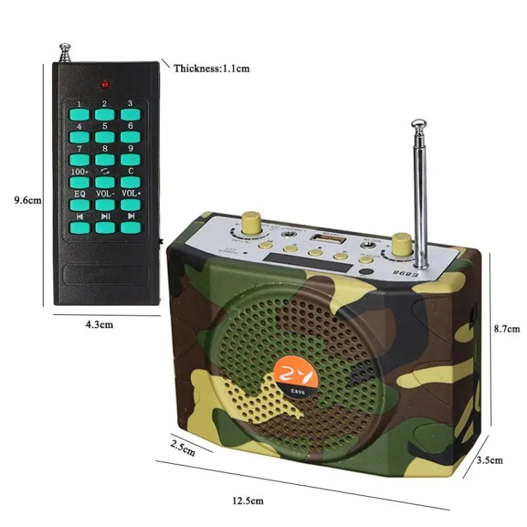 25W  Bluetooth Voice Amplifier Bird Hunting Speaker Supports USB/TF/FM 1000m Remote Control US Plug(Camouflage) - Midrange Speaker & Frequency Divider by PMC TechLife | Online Shopping South Africa | PMC TechLife | Buy Now Pay Later Mobicred