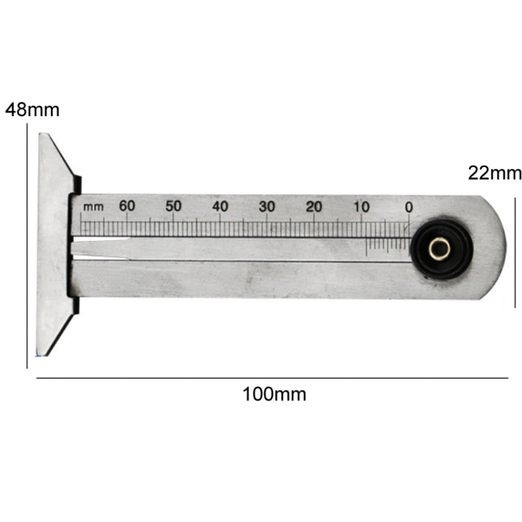 0-60mm Stainless Steel Tire Tread Vernier Depth Gauge - Electronic Test by PMC TechLife | Online Shopping South Africa | PMC TechLife | Buy Now Pay Later Mobicred