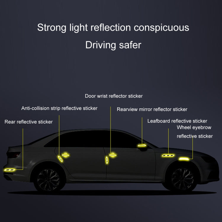 8pcs/set Car Door Handle Rearview Mirror Safety Warning Protective Reflective Sticker, Color: Blue - Warning Sticker by PMC TechLife | Online Shopping South Africa | PMC TechLife | Buy Now Pay Later Mobicred