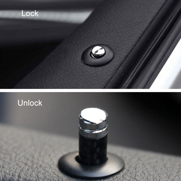 4pcs/set Carbon Fiber Door Interior Deadbolt Trim Cover - Others by PMC TechLife | Online Shopping South Africa | PMC TechLife | Buy Now Pay Later Mobicred