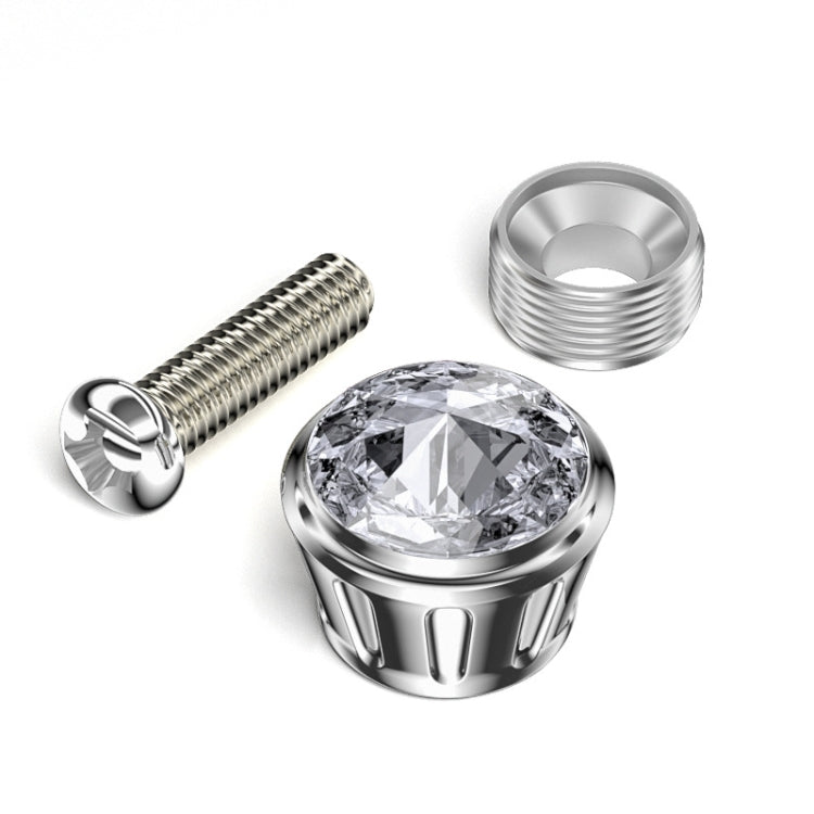 Licence Plate Frame Rhinestone Anti-theft Fixing Nut Cover(Blue Diamond) - License Plate Covers & Frames by PMC TechLife | Online Shopping South Africa | PMC TechLife | Buy Now Pay Later Mobicred