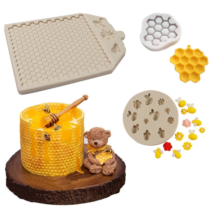 Honeycomb Block Textured Silicone Mold Bee Fondant Chocolate Cake Mold, Speci: Mk-2373 Light Gray - Food Molds by PMC TechLife | Online Shopping South Africa | PMC TechLife
