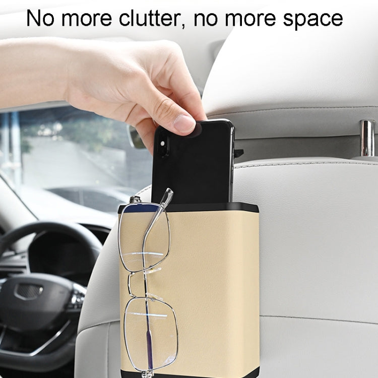 Multifunctional Car Dustbin Car Seatback Door Hanging Storage Box(Beige) - Stowing Tidying by PMC TechLife | Online Shopping South Africa | PMC TechLife | Buy Now Pay Later Mobicred