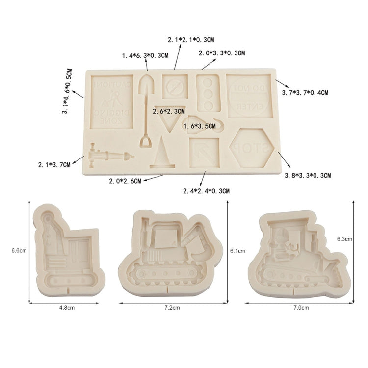 Cartoon Construction Site Tools Engineering Car Cake Decoration Molds, Specification: MK-3057 (Light Gray) - Food Molds by PMC TechLife | Online Shopping South Africa | PMC TechLife