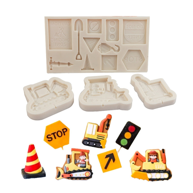 Cartoon Construction Site Tools Engineering Car Cake Decoration Molds, Specification: MK-3057 (Light Gray) - Food Molds by PMC TechLife | Online Shopping South Africa | PMC TechLife