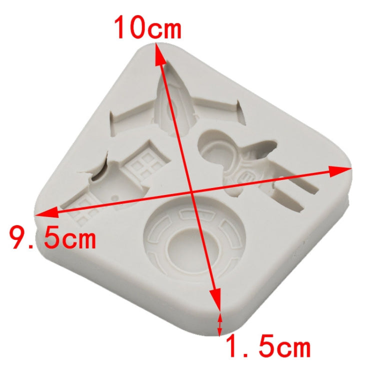 Astronaut Planet Rocket Silicone Fondant Chocolate Mold Cake Decorating Accessories Tools(Grey) - Food Molds by PMC TechLife | Online Shopping South Africa | PMC TechLife