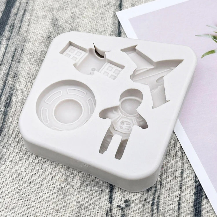 Astronaut Planet Rocket Silicone Fondant Chocolate Mold Cake Decorating Accessories Tools(Grey) - Food Molds by PMC TechLife | Online Shopping South Africa | PMC TechLife