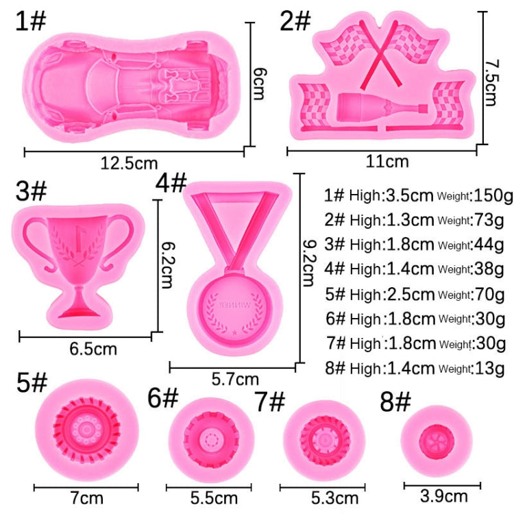 Sports Car Trophy Medal Tire Silicone Mold Glue Plaster Candle Baking Decorative Mold, Specification: A970 - free shipping - PMc TechLife - Order now!
