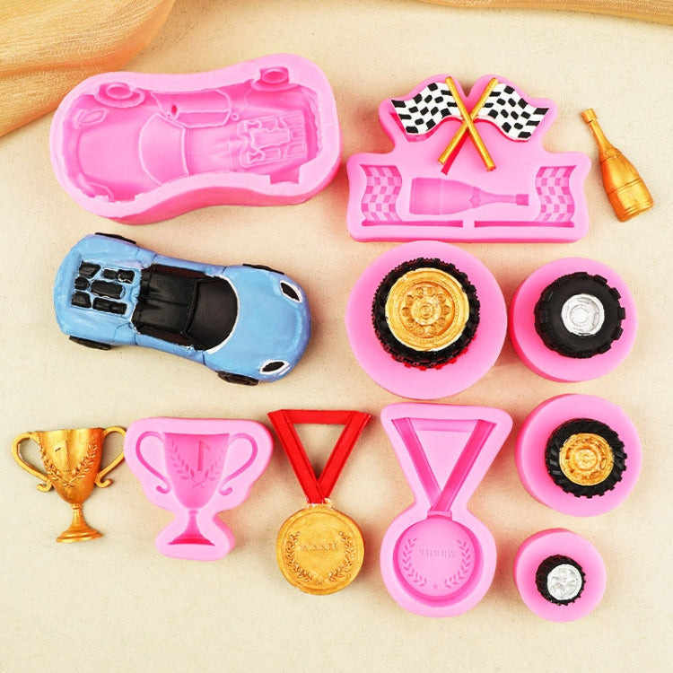 Sports Car Trophy Medal Tire Silicone Mold Glue Plaster Candle Baking Decorative Mold, Specification: A799 - free shipping - PMc TechLife - Order now!