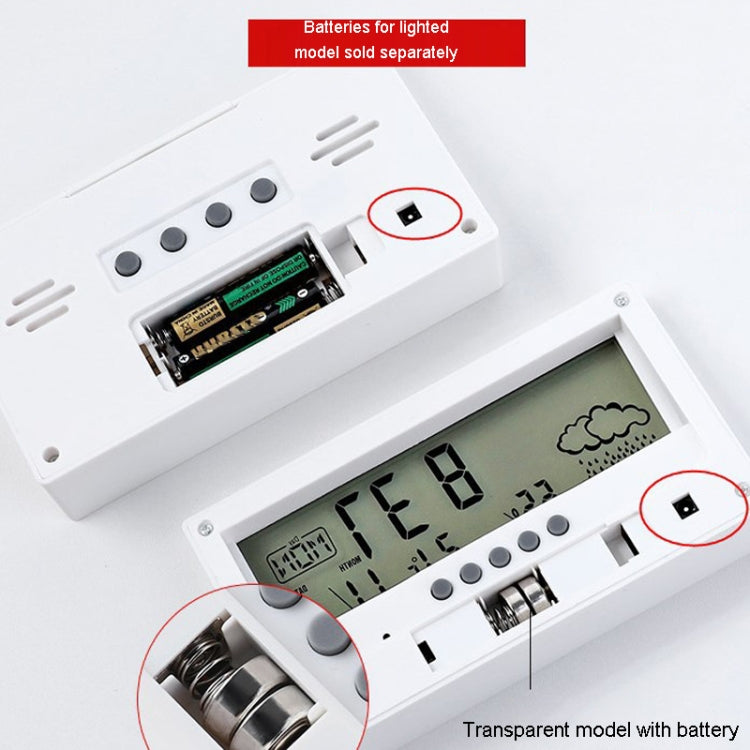 LCD Electronic Desk Clock Digital Display Multifunctional Temperature And Humidity Meter Alarm Clock, Model: 2158L With Light Black - free shipping - PMc TechLife - Order now!
