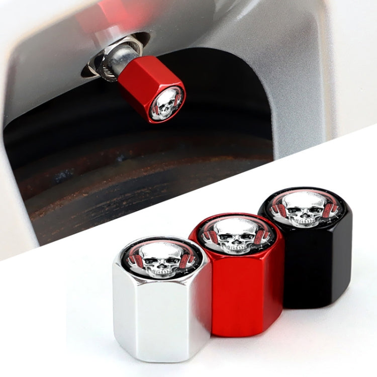 4pcs /Set Headset Skeleton Metal Tire Valve Caps Automobile Universal Modified Valve Covers(Red) - Tire Valve Caps by PMC TechLife | Online Shopping South Africa | PMC TechLife | Buy Now Pay Later Mobicred