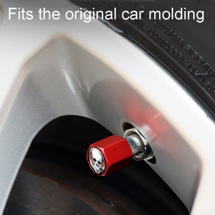 4pcs /Set Headset Skeleton Metal Tire Valve Caps Automobile Universal Modified Valve Covers(Silver) - free shipping - PMC TechLife - Order now!