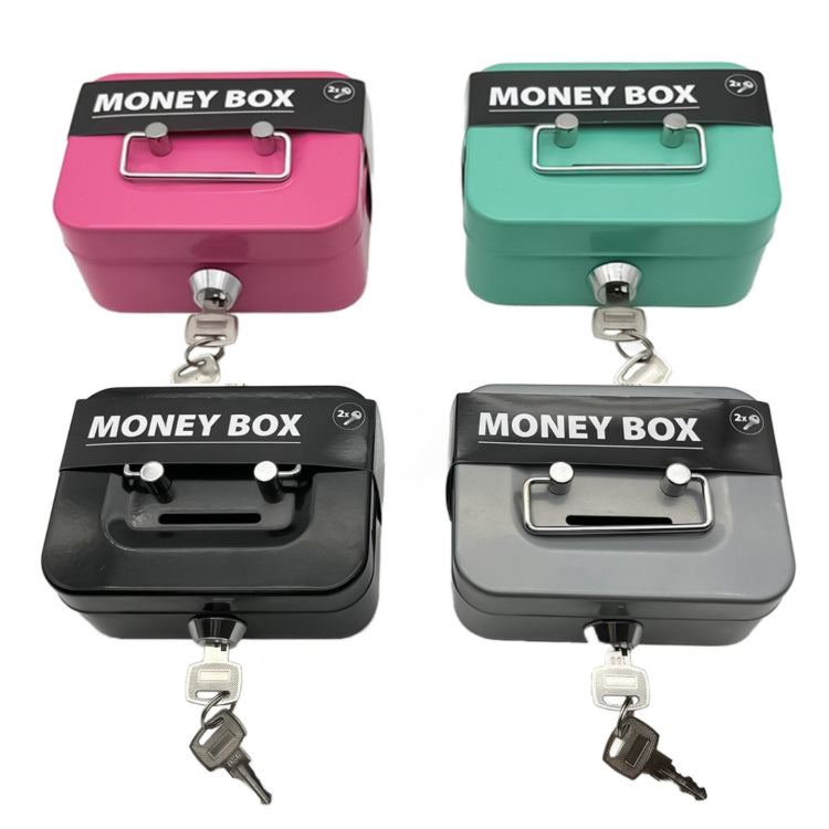 Portable Metal Safe Cash Box Piggy Bank Money Organizer with Key(Small Black) - free shipping - PMc TechLife - Order now!