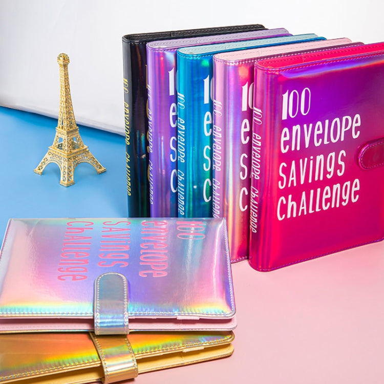 100 Day Savings Challenge A5 Loose Leaf Cash Budget Notebook(Colorful Silver) - Notebooks by PMC TechLife | Online Shopping South Africa | PMC TechLife