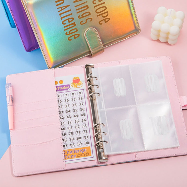 100 Day Savings Challenge A5 Loose Leaf Cash Budget Notebook(Colorful Silver) - Notebooks by PMC TechLife | Online Shopping South Africa | PMC TechLife