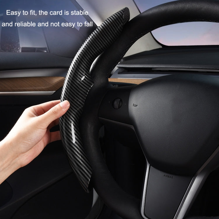 For Tesla Model3/Y 30cm Carbon Fiber Pattern Steering Wheel Handlebar Cover(Black) - Steering Wheel Accessories by PMC TechLife | Online Shopping South Africa | PMC TechLife | Buy Now Pay Later Mobicred