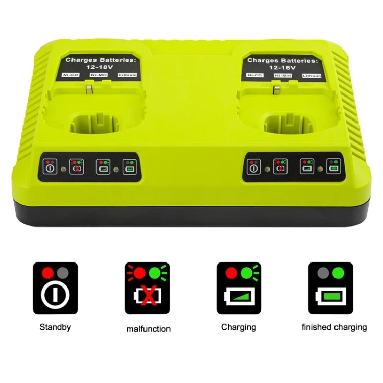 For RYOBI P108 / P117 12-18V Lithium Nickel Battery Dual Port Charger, Plug: UK - Electric Saws & Accessories by PMc TechLife | Online Shopping South Africa | PMc TechLife | Buy Now Pay Later Mobicred