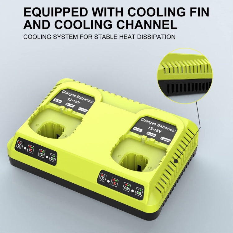 For RYOBI P108 / P117 12-18V Lithium Nickel Battery Dual Port Charger, Plug: UK - Electric Saws & Accessories by PMc TechLife | Online Shopping South Africa | PMc TechLife | Buy Now Pay Later Mobicred
