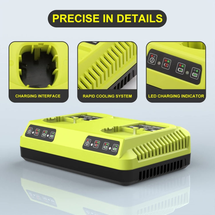 For RYOBI P108 / P117 12-18V Lithium Nickel Battery Dual Port Charger, Plug: UK - Electric Saws & Accessories by PMc TechLife | Online Shopping South Africa | PMc TechLife | Buy Now Pay Later Mobicred