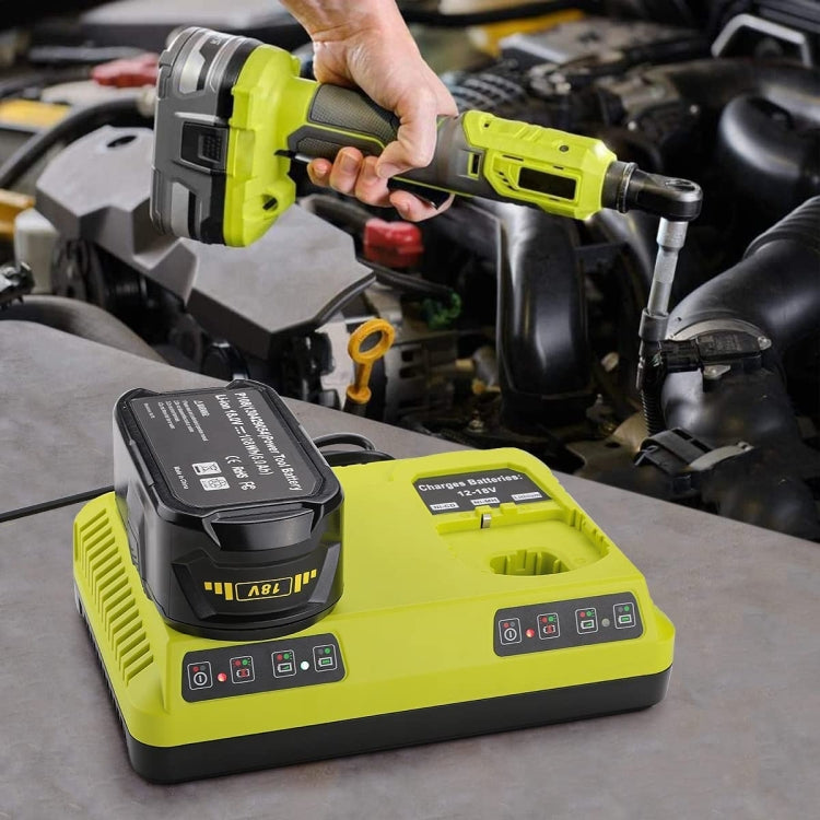 For RYOBI P108 / P117 12-18V Lithium Nickel Battery Dual Port Charger, Plug: UK - Electric Saws & Accessories by PMc TechLife | Online Shopping South Africa | PMc TechLife | Buy Now Pay Later Mobicred