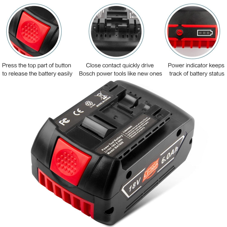 6000mAh 18V Electric Tool Battery Electrical Drilling Spare Battery, For Bosch BSH180 / CAG180-01 / CCS180 / CCS180B / CCS180K - Electric Saws & Accessories by PMc TechLife | Online Shopping South Africa | PMc TechLife | Buy Now Pay Later Mobicred