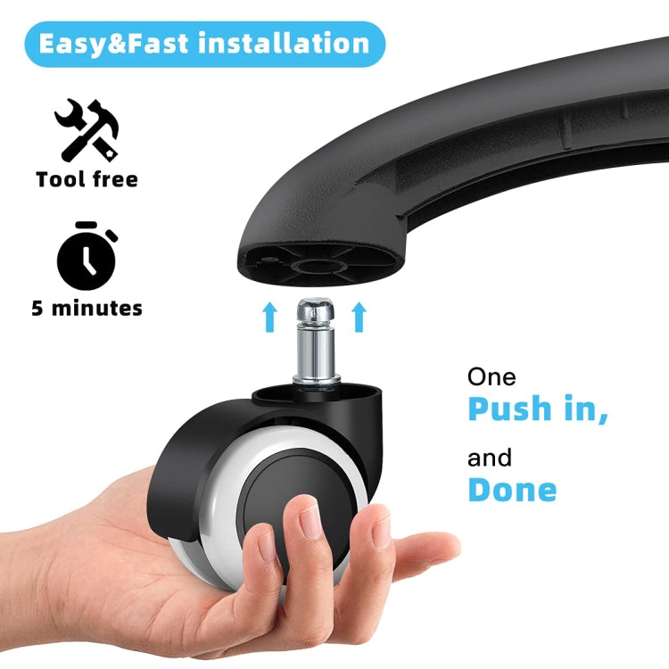 2 Inch 11 x 22mm Plunger Swivel Casters Chair Replacement Wheels(White) - Furniture Accessories by PMC TechLife | Online Shopping South Africa | PMC TechLife