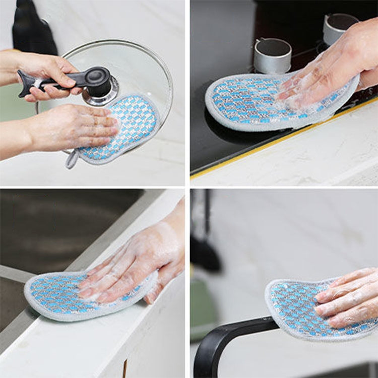 5pcs Double-sided Absorbent Kitchen Dishwashing Sponge Multifunctional Cleaning Rag, Style: Blue - Cleaning Tools by PMC TechLife | Online Shopping South Africa | PMC TechLife | Buy Now Pay Later Mobicred