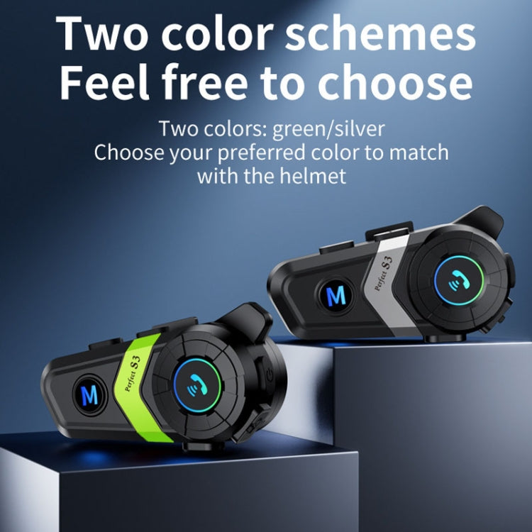 S3 Motorcycle Helmet Bluetooth Headset For Full and Half Helmets(Green) - Motorcycle Walkie Talkie by PMC TechLife | Online Shopping South Africa | PMC TechLife | Buy Now Pay Later Mobicred
