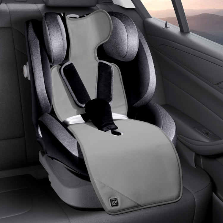 Car USB Heated Seat Cushion Winter Plush Child Seat Pad, Size: 90x32cm(Gray) - Seat Accessories by PMC TechLife | Online Shopping South Africa | PMC TechLife | Buy Now Pay Later Mobicred