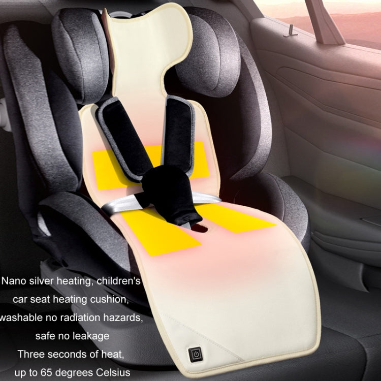 Car USB Heated Seat Cushion Winter Plush Child Seat Pad, Size: 90x32cm(Gray) - Seat Accessories by PMC TechLife | Online Shopping South Africa | PMC TechLife | Buy Now Pay Later Mobicred