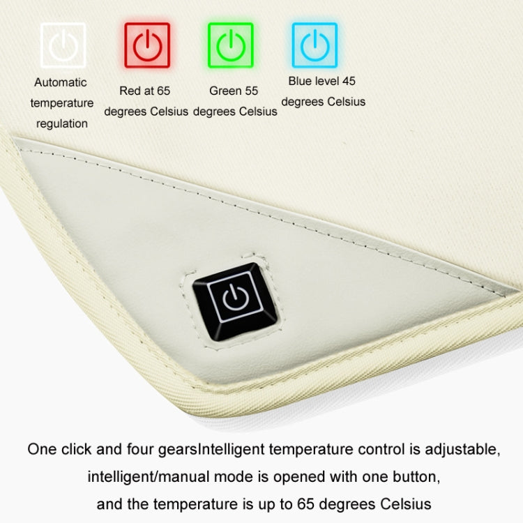 Car USB Heated Seat Cushion Winter Plush Child Seat Pad, Size: 90x32cm(Beige) - Seat Accessories by PMC TechLife | Online Shopping South Africa | PMC TechLife | Buy Now Pay Later Mobicred
