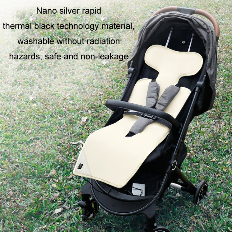 Car USB Heated Seat Cushion Winter Plush Child Seat Pad, Size: 90x32cm(Beige) - Seat Accessories by PMC TechLife | Online Shopping South Africa | PMC TechLife | Buy Now Pay Later Mobicred