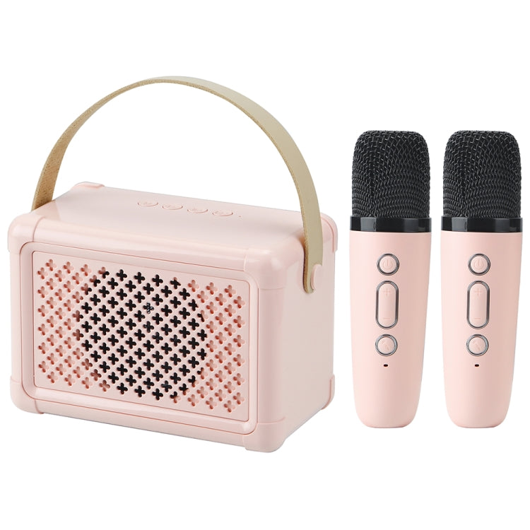 Portable Bluetooth Speaker Home Mini Karaoke Audio, Style: Dual-Microphone+Speaker(Pink) - Mini Speaker by PMC TechLife | Online Shopping South Africa | PMC TechLife