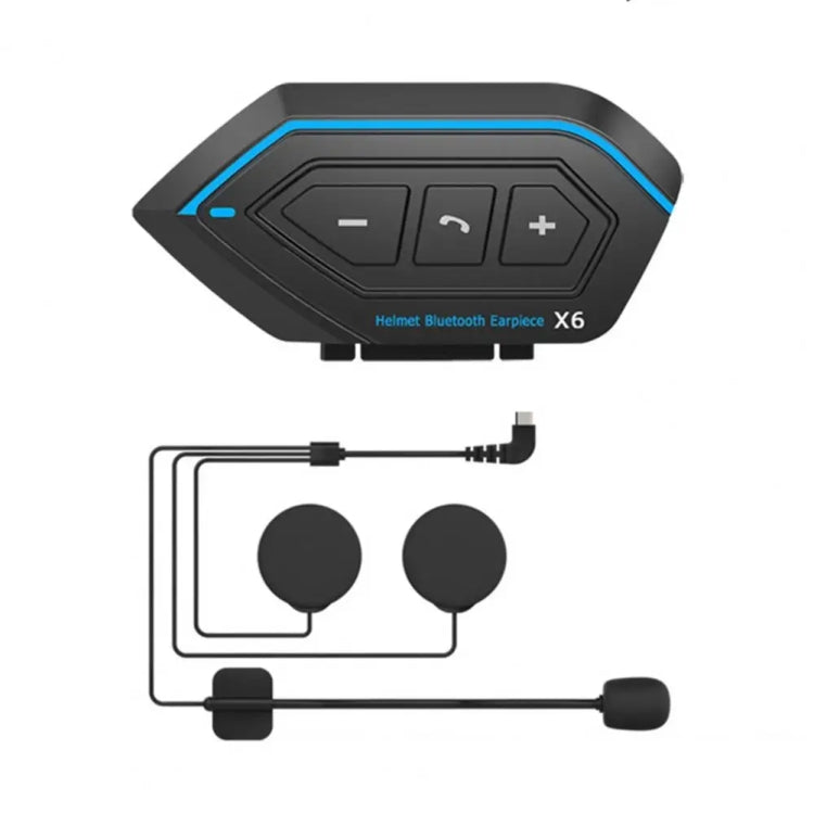 X6 Helmet Bluetooth Headset Wireless Waterproof Moto Handsfree Stereo Headphone(Hard Pipe Wheat) - Motorcycle Walkie Talkie by PMC TechLife | Online Shopping South Africa | PMC TechLife | Buy Now Pay Later Mobicred