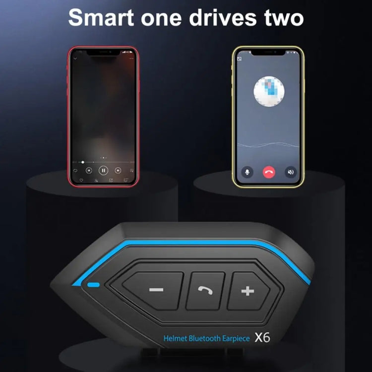 X6 Helmet Bluetooth Headset Wireless Waterproof Moto Handsfree Stereo Headphone(Soft Line Wheat) - Motorcycle Walkie Talkie by PMC TechLife | Online Shopping South Africa | PMC TechLife | Buy Now Pay Later Mobicred