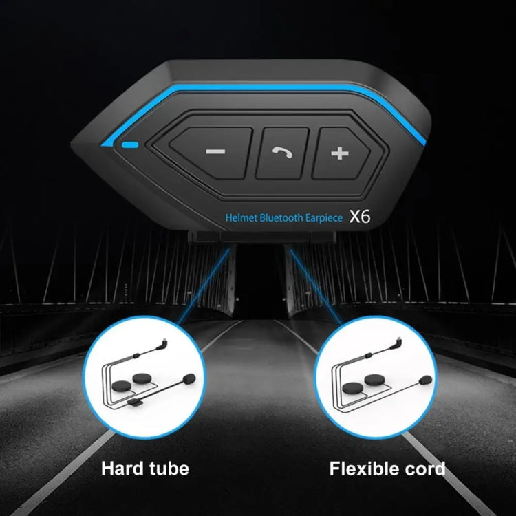 X6 Helmet Bluetooth Headset Wireless Waterproof Moto Handsfree Stereo Headphone(Hard Pipe Wheat) - Motorcycle Walkie Talkie by PMC TechLife | Online Shopping South Africa | PMC TechLife | Buy Now Pay Later Mobicred