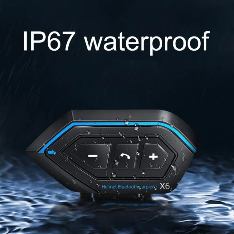 X6 Helmet Bluetooth Headset Wireless Waterproof Moto Handsfree Stereo Headphone(Soft Line Wheat) - Motorcycle Walkie Talkie by PMC TechLife | Online Shopping South Africa | PMC TechLife | Buy Now Pay Later Mobicred