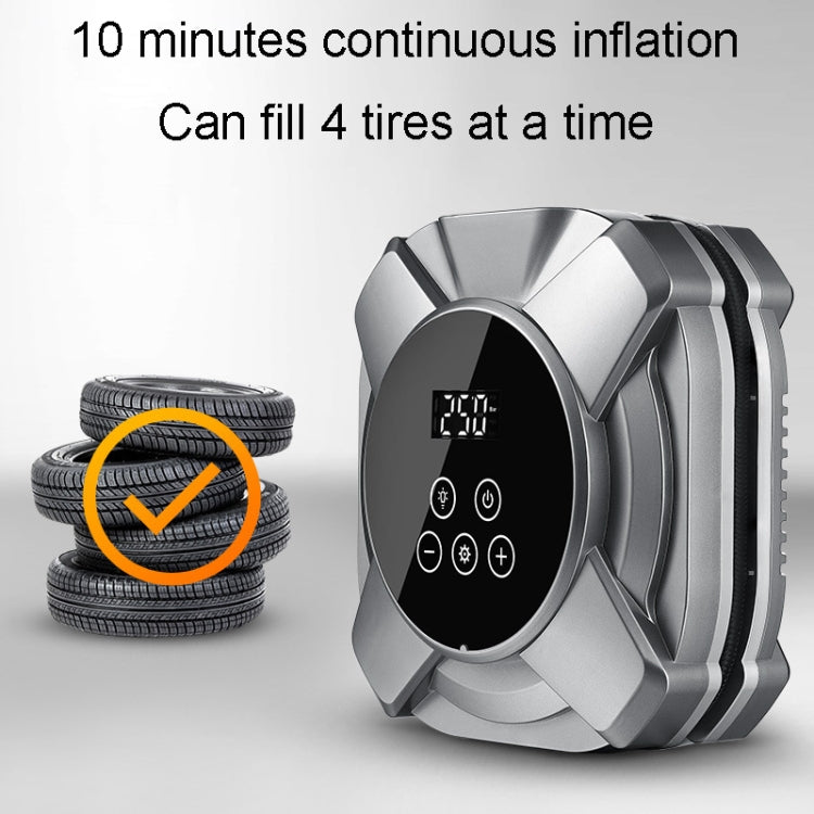 19 Cylinders Car Intelligent Digital Display Inflator Pump Portable Car Tire Pneumatic Engine(Silver) - Inflatable Pump by PMC TechLife | Online Shopping South Africa | PMC TechLife