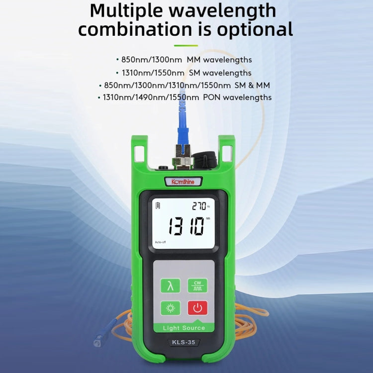 Komshine Handheld Laser Light Source Fiber Tester with LED Backlight, Model: KLS-35-MS - free shipping - PMC TechLife - Order now!