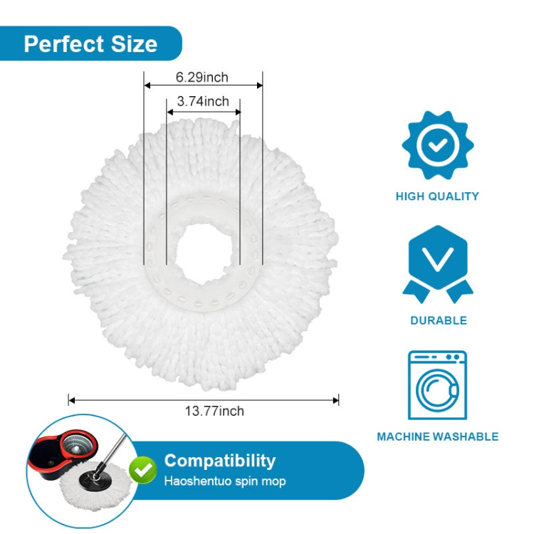 Fine Fiber Mop Pad For 15.8-16cm 360 Rotating Mop Cotton Yarn Replacement Cloths(White) - Handheld Cleaner & Mops by PMc TechLife | Online Shopping South Africa | PMc TechLife | Buy Now Pay Later Mobicred