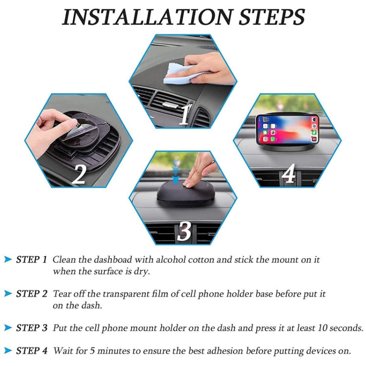 360 Degree Rotating Suction Cup Car Dashboard Mobile Phone Holder(Black) - free shipping - PMC TechLife - Order now!