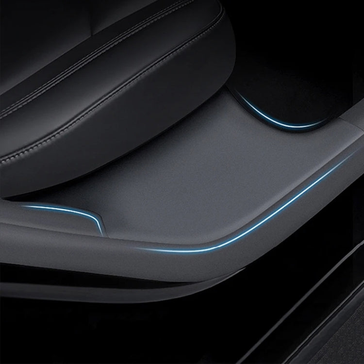 For Tesla Model Y Rear Door Built-In Sill Strip Rear Seats Anti-Kick Leather Protective Pad(Carbon Fiber) - Seat Accessories by PMC TechLife | Online Shopping South Africa | PMC TechLife | Buy Now Pay Later Mobicred
