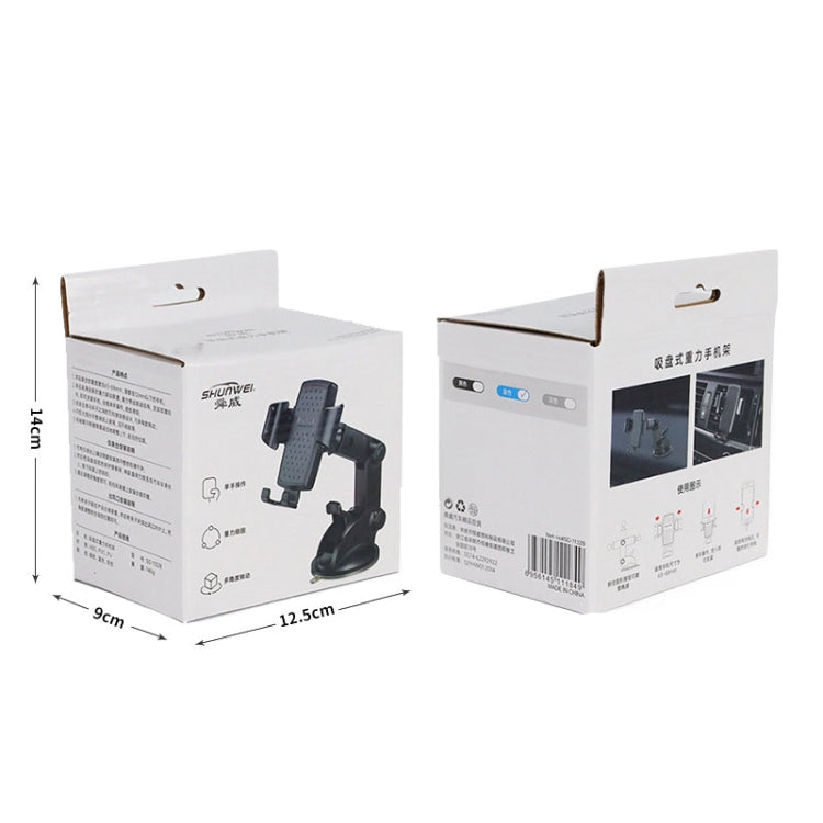 SHUNWEI SD-1132B Car Phone Suction Cup + Air Vent Holder Gravity Sensing Support Bracket(Black) - Car Holders by SHUNWEI | Online Shopping South Africa | PMC TechLife | Buy Now Pay Later Mobicred