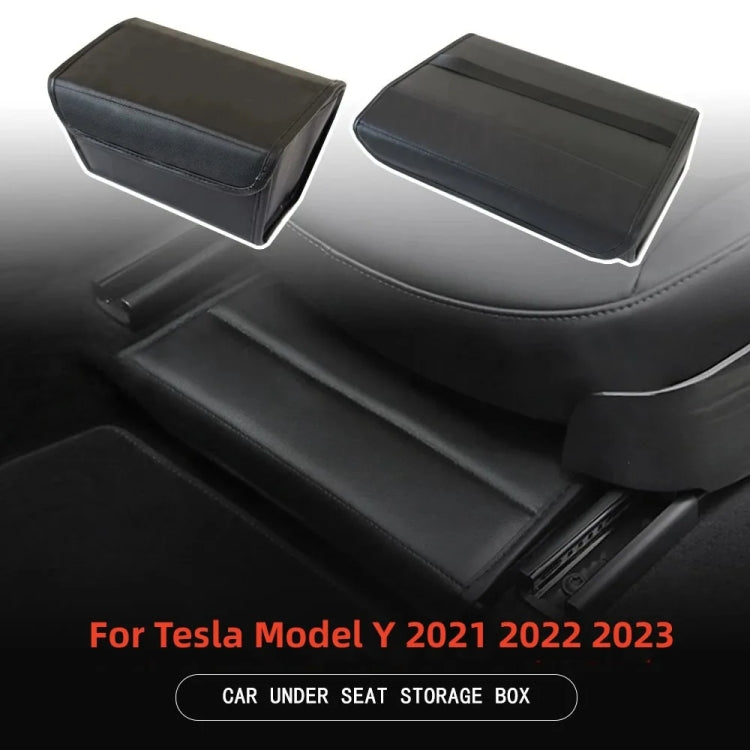 For Tesla Model Y PU Leather Car Interior Storage Glove Box Modification Accessories, Style: Air Outlet Model - Stowing Tidying by PMC TechLife | Online Shopping South Africa | PMC TechLife | Buy Now Pay Later Mobicred