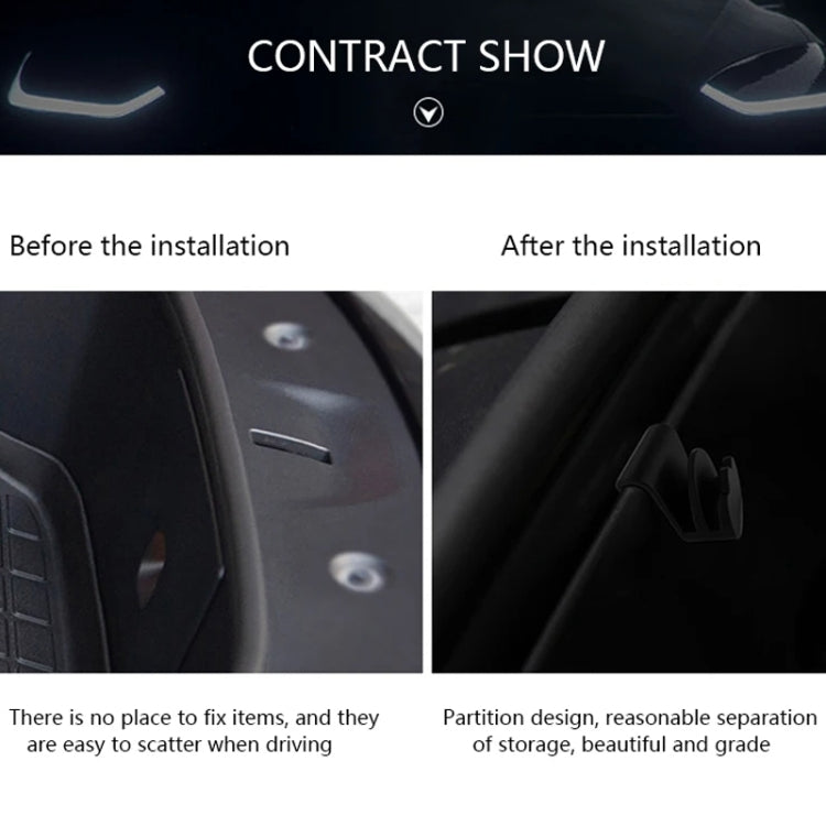 For Tesla Model Y Front Trunk Storage Hook Car Storage Hook Modification Accessories(Black) - Auto Fastener & Clips by PMC TechLife | Online Shopping South Africa | PMC TechLife | Buy Now Pay Later Mobicred