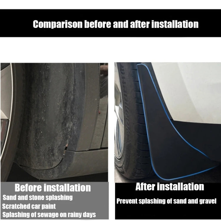For Tesla Model Y Car Punch-Free Front And Rear Wheel Soft Rubber Mudguards, Style: Matte Black - Mudguards by PMC TechLife | Online Shopping South Africa | PMC TechLife | Buy Now Pay Later Mobicred